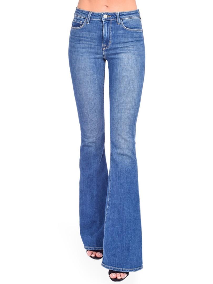 BLEU bell high rise flare jeans (Category: Jeans) located in Quezon City. Submitted by branded.preloved.decluttering (Listing ID 1144413148, Image 1). Description: SUPER STEAL ‼️ FIRST COME FIRST SERVE BASIS size 26-27 super nice nito in person. very flattering sa katawan..
