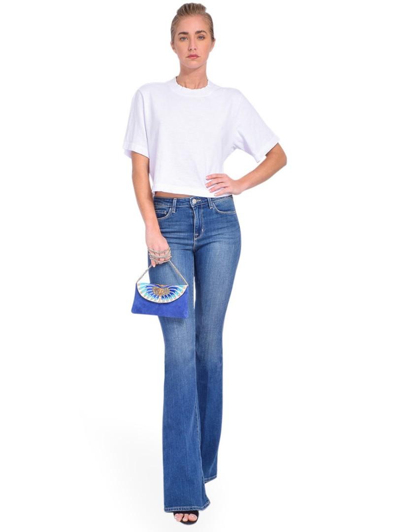 BLEU bell high rise flare jeans (Category: Jeans) located in Quezon City. Submitted by branded.preloved.decluttering (Listing ID 1144413148, Image 3). Description: SUPER STEAL ‼️ FIRST COME FIRST SERVE BASIS size 26-27 super nice nito in person. very flattering sa katawan..