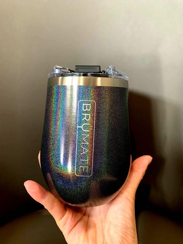 BruMate Uncorkd XL 14oz Wine Tumbler - Glitter Charcoal