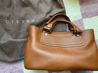 Celine boogie 經典牛皮凱旋門金釦手提包 焦糖棕