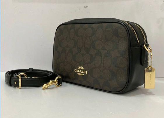COACH JES CROSSBODY SIGNATURE CANVAS F68168 IN IM/BROWN/BLACK, Women's  Fashion, Bags & Wallets, Purses & Pouches on Carousell