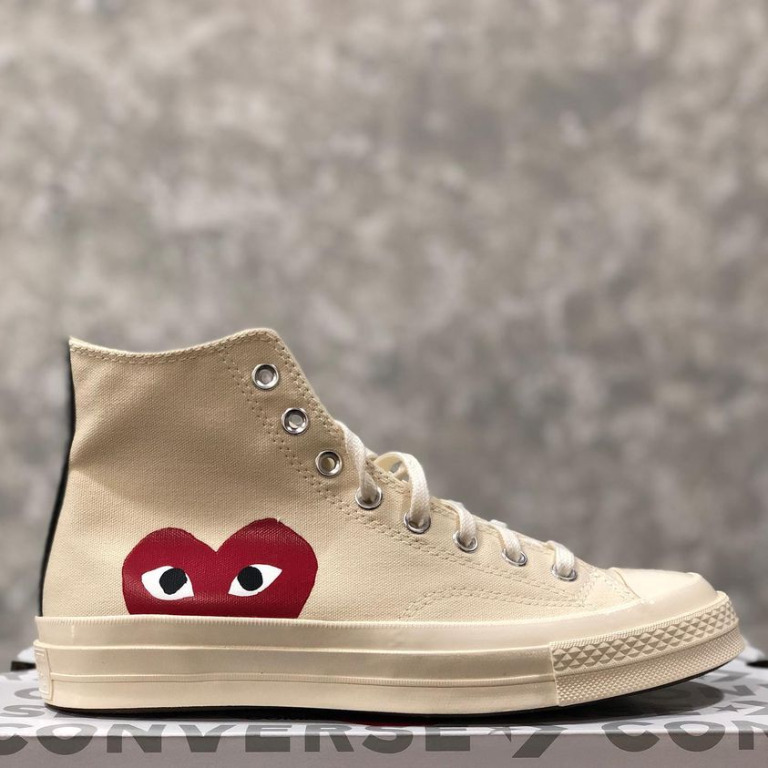 Cdg chucks best sale high white