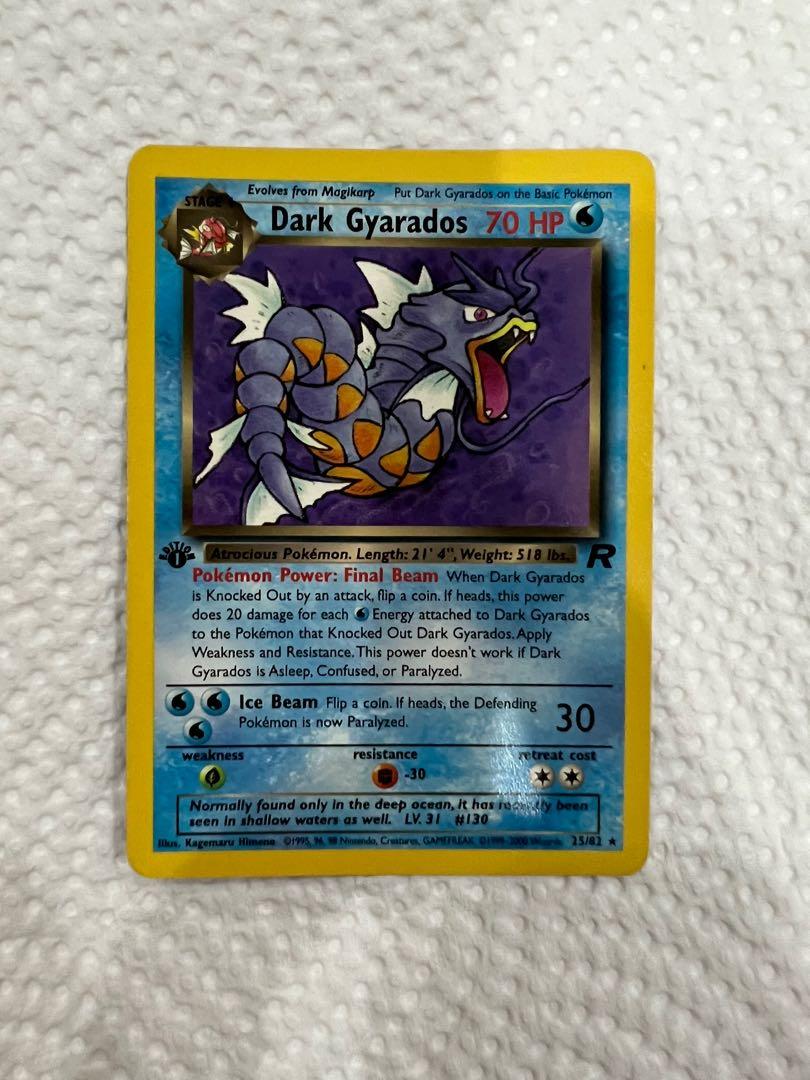 original gyarados pokemon card value Dark it comes protected in a tamper Vintage or Modern? Swipe to