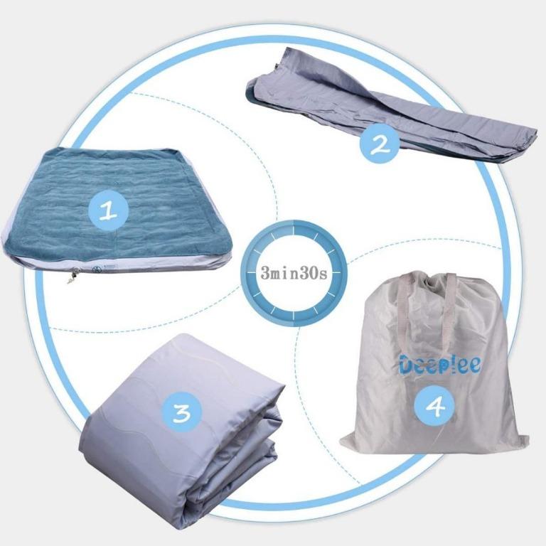 Deeplee Air Mattress Queen, Furniture & Home Living, Furniture, Bed