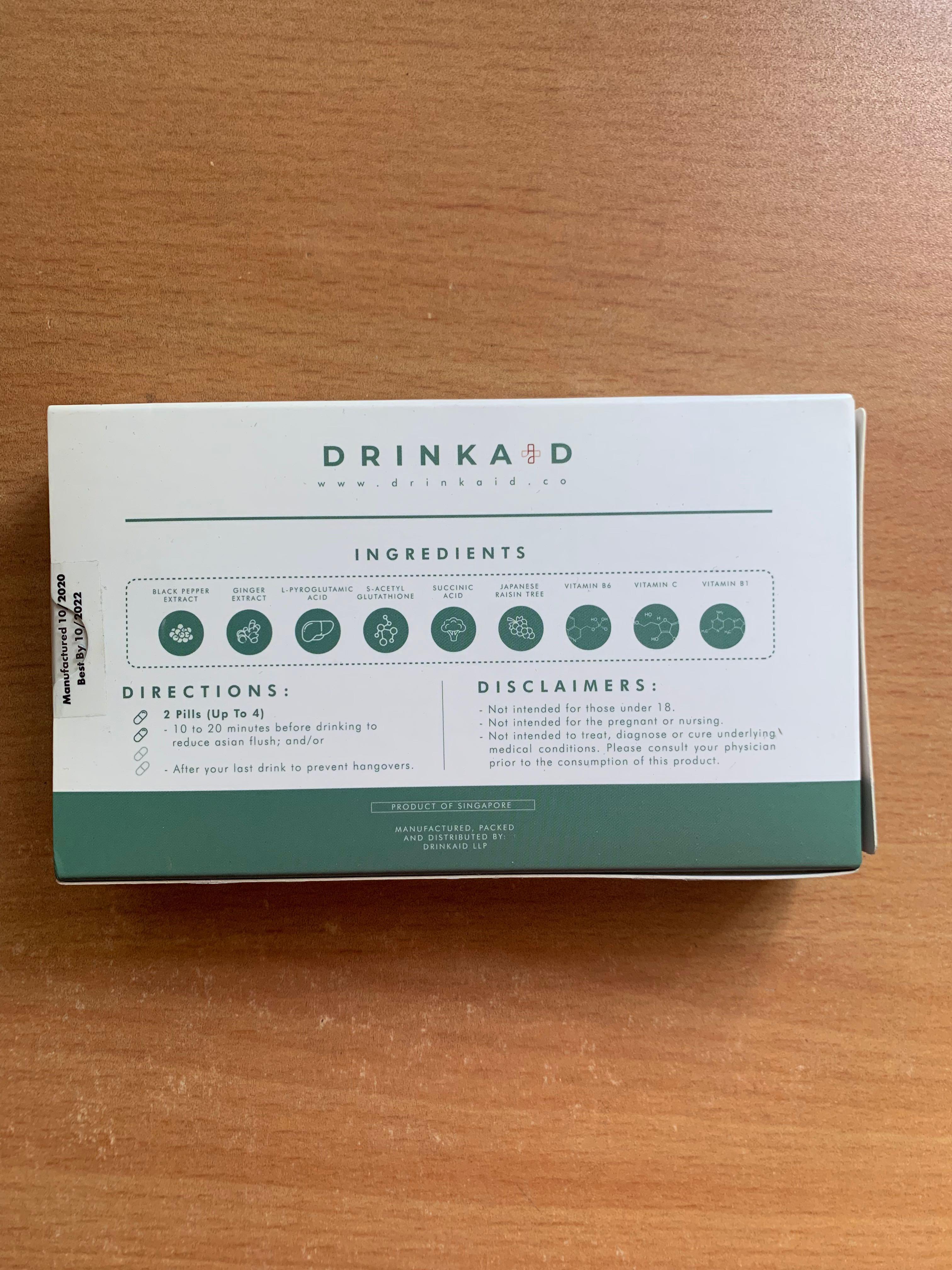 DRINKAID Alcohol Aid, Health & Nutrition, Health Supplements, Vitamins