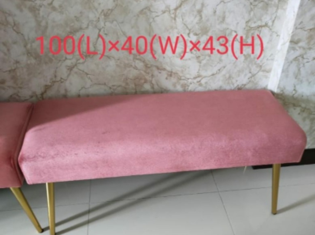 Dusty Rose Storage Bench and 2 rose gold bench, Furniture & Home Living