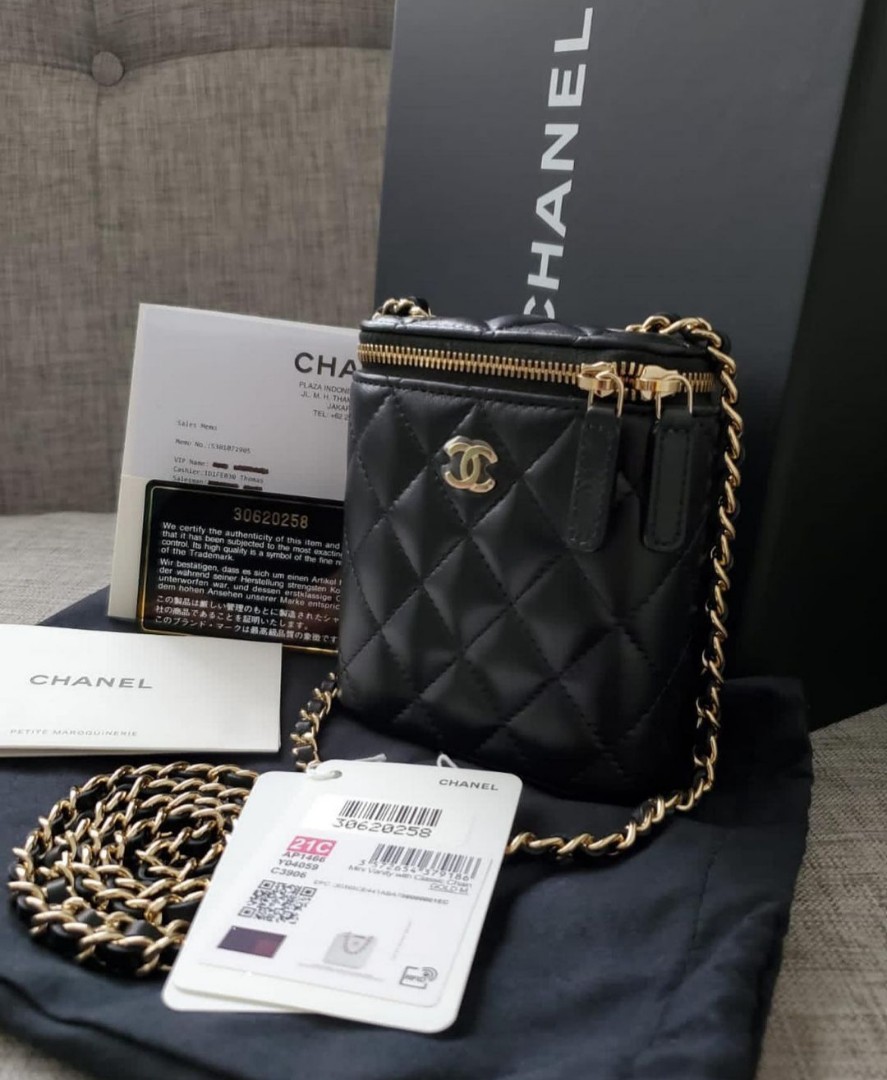 tas sling-bag Chanel Nano Vanity Black #30 GHW Sling Bag