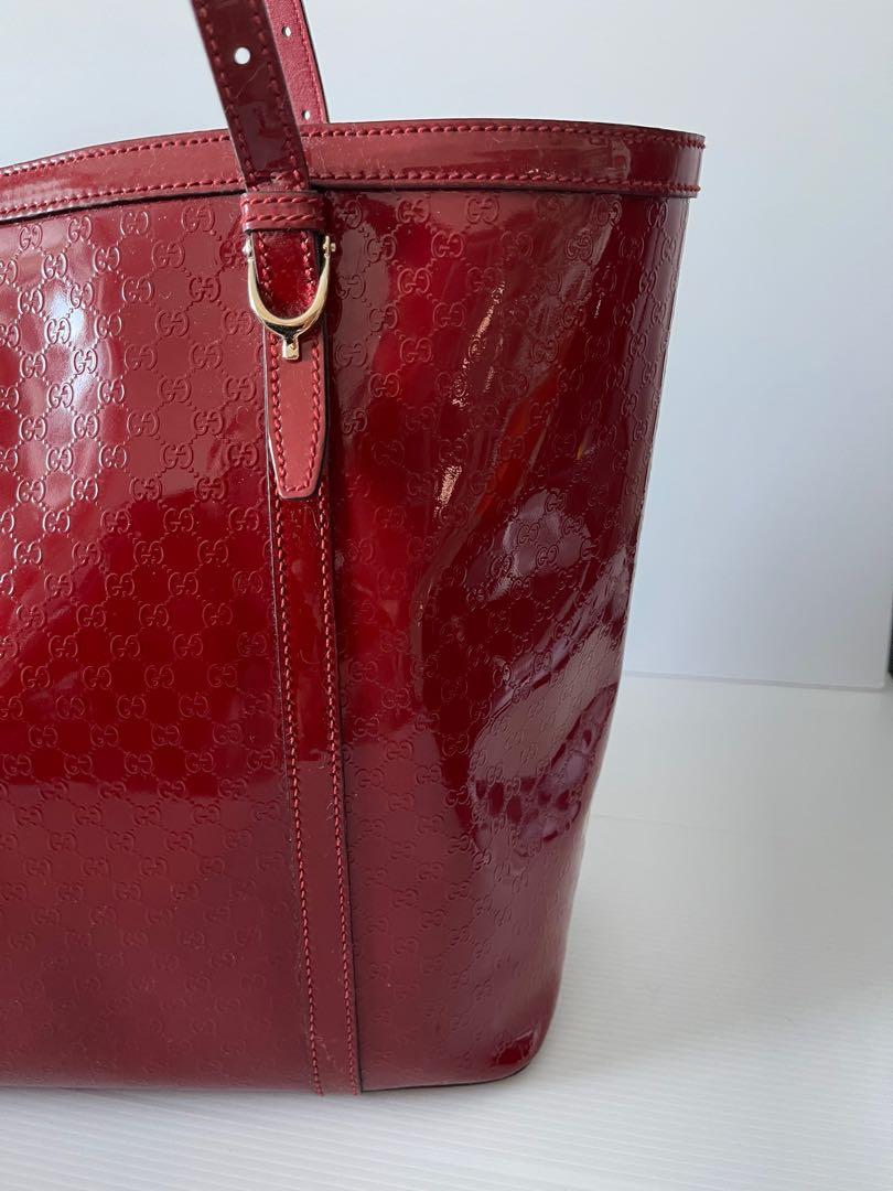Gucci red patent leather bag hot sale