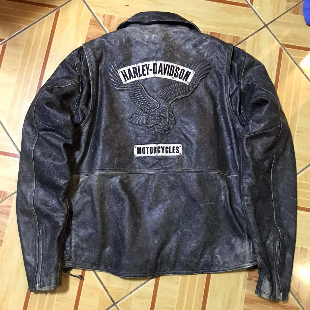 Harley Davidson Screamin Eagle D-POCKET Distressed Leather Jacket 