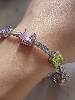 High Jewelry design Multi gem color CZ stone bracelet