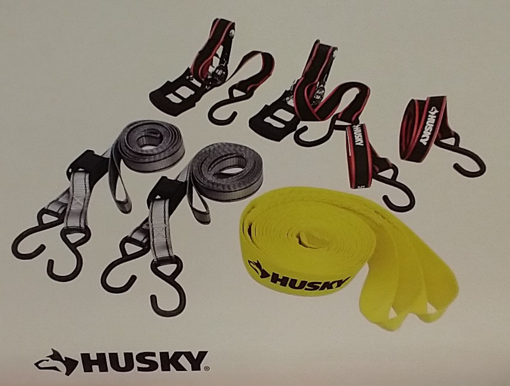 Husky Rachet Cambuckle Tie Down Set 5Piece Cargo Management System