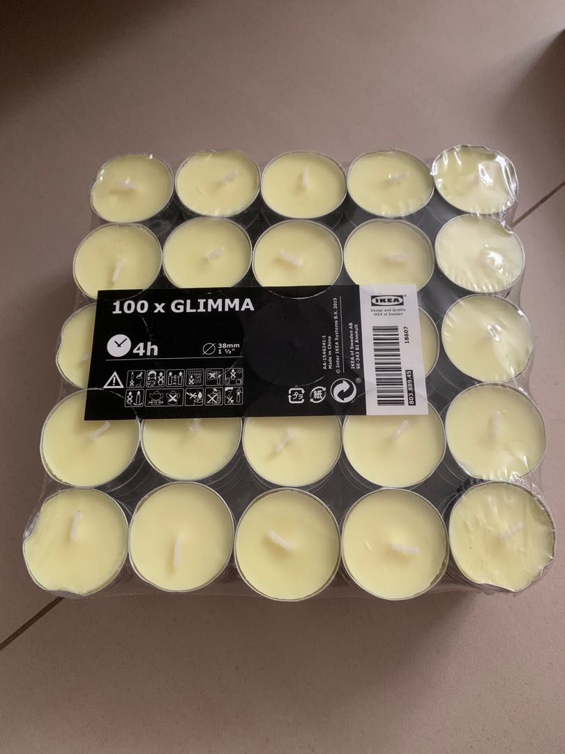 IKEA Glimma Yellow Candles, Furniture & Home Living, Home Fragrance on