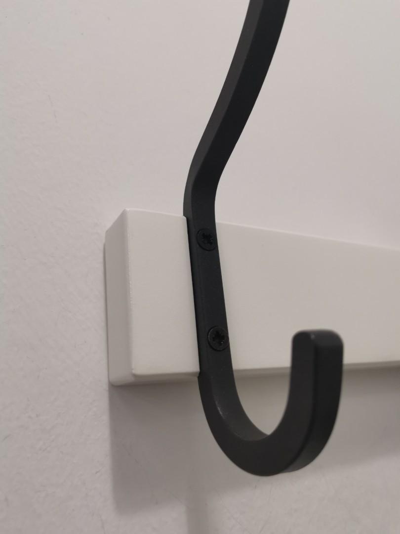 Ikea hjalmaren towel rack with 5 hooks white, Furniture & Home Living