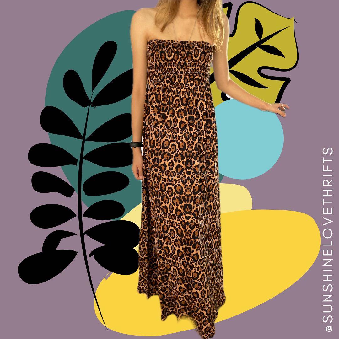 Leopard Print Tube Top Dress, Women's Fashion, Clothes, Dresses on