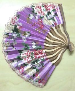 Light Pink or Purple Floral Hand Fan