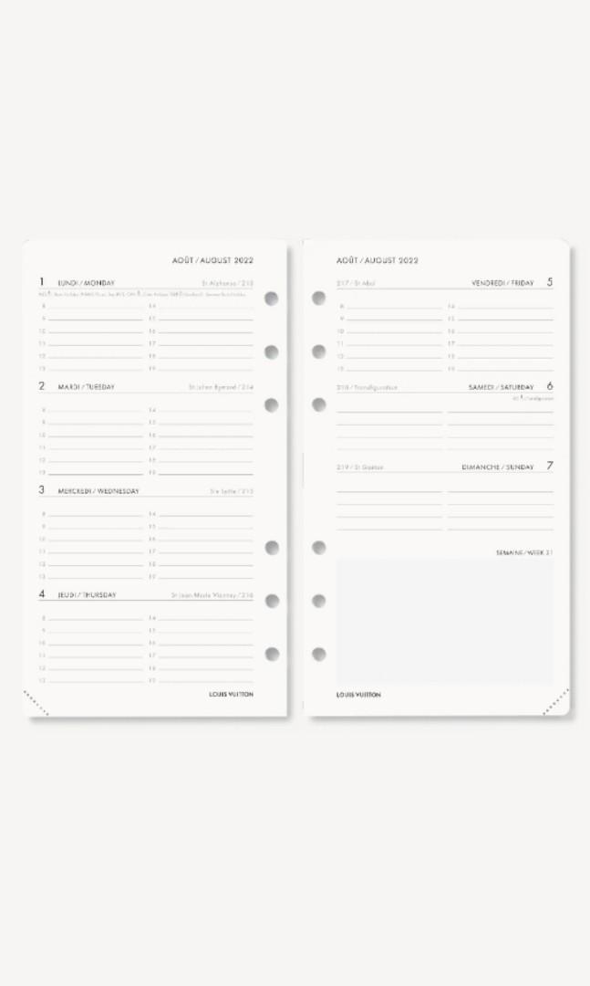 Louis Vuitton - Small Functional Weekly Agenda Refill - Paper - White - Unisex - Luxury