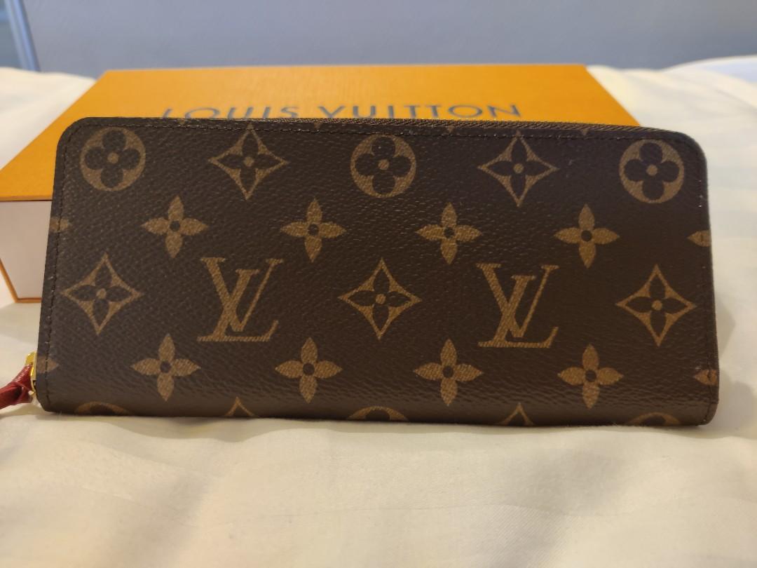 Louis Vuitton Brown Yellow Monogram Clemence Long Zip Wallet