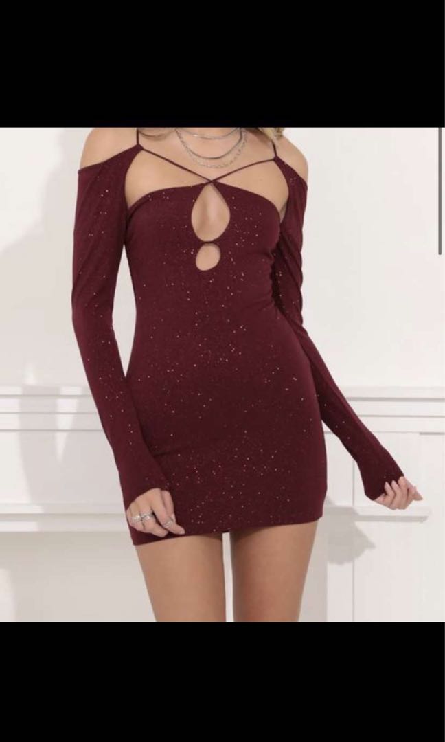 the Sky melo cut out long sleeve dress 