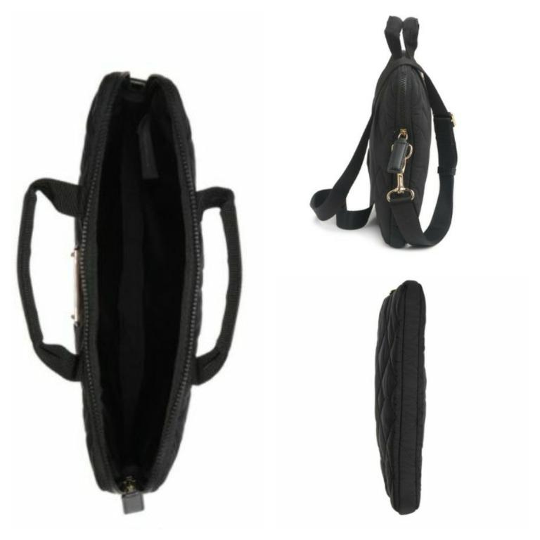 MARC JACOBS Quilted Nylon Computer Laptop Bag With Crossbody Straps