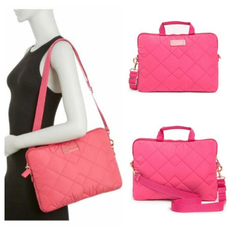 MARC JACOBS Quilted Nylon Computer Laptop Bag With Crossbody Straps
