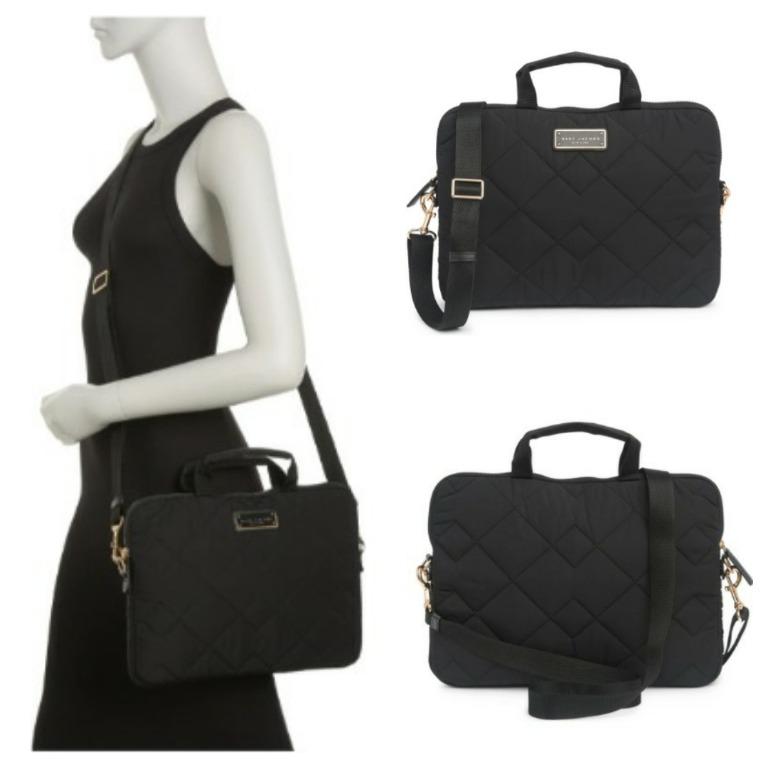 MARC JACOBS Quilted Nylon Computer Laptop Bag With Crossbody Straps