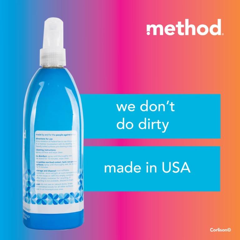 Method antibac bathroom cleaner spearmint 828ml, Furniture & Home