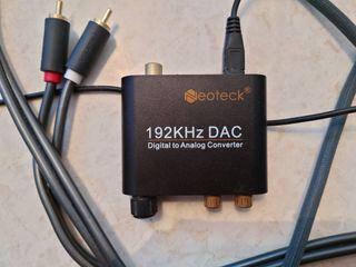 Neoteck 192kHz/24bit convertor adapter (optical to analog) and UGREEN toslink and RCA cables