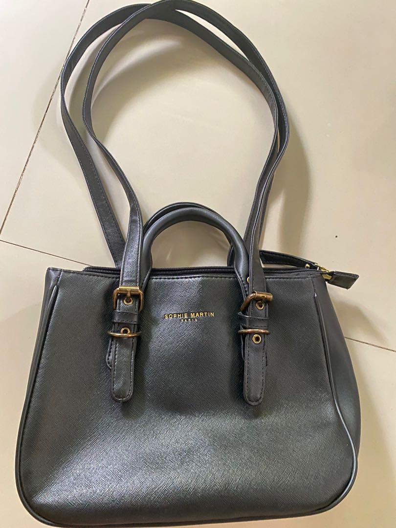 SALE Original black Sophie martin Paris long strap shoulder bag