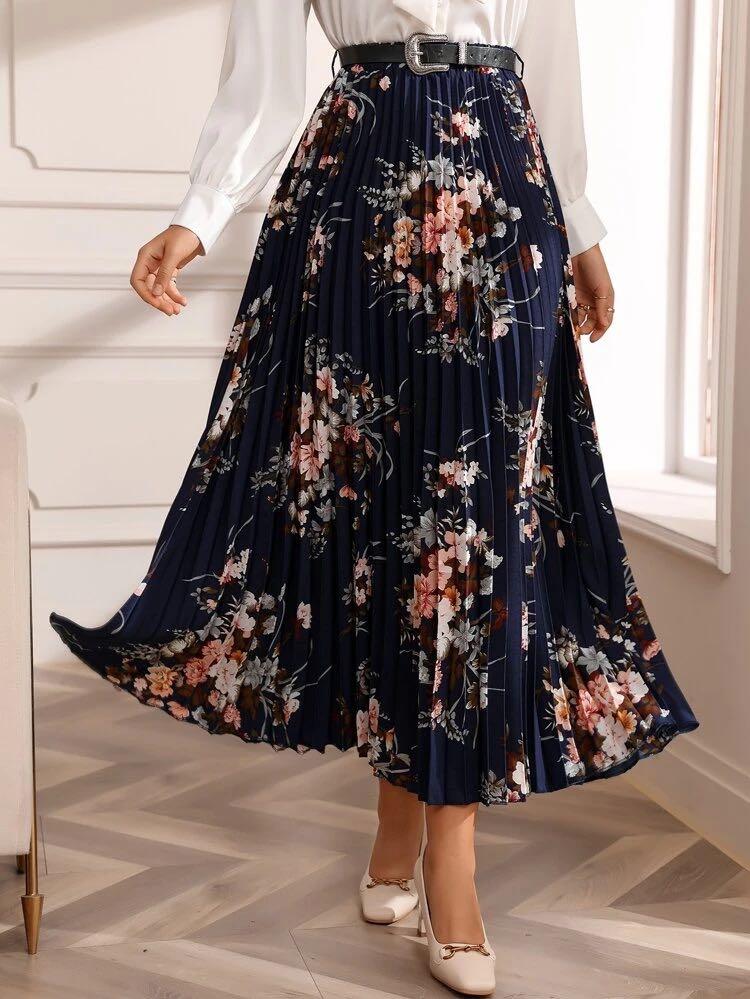 Pleated sale floral skirts