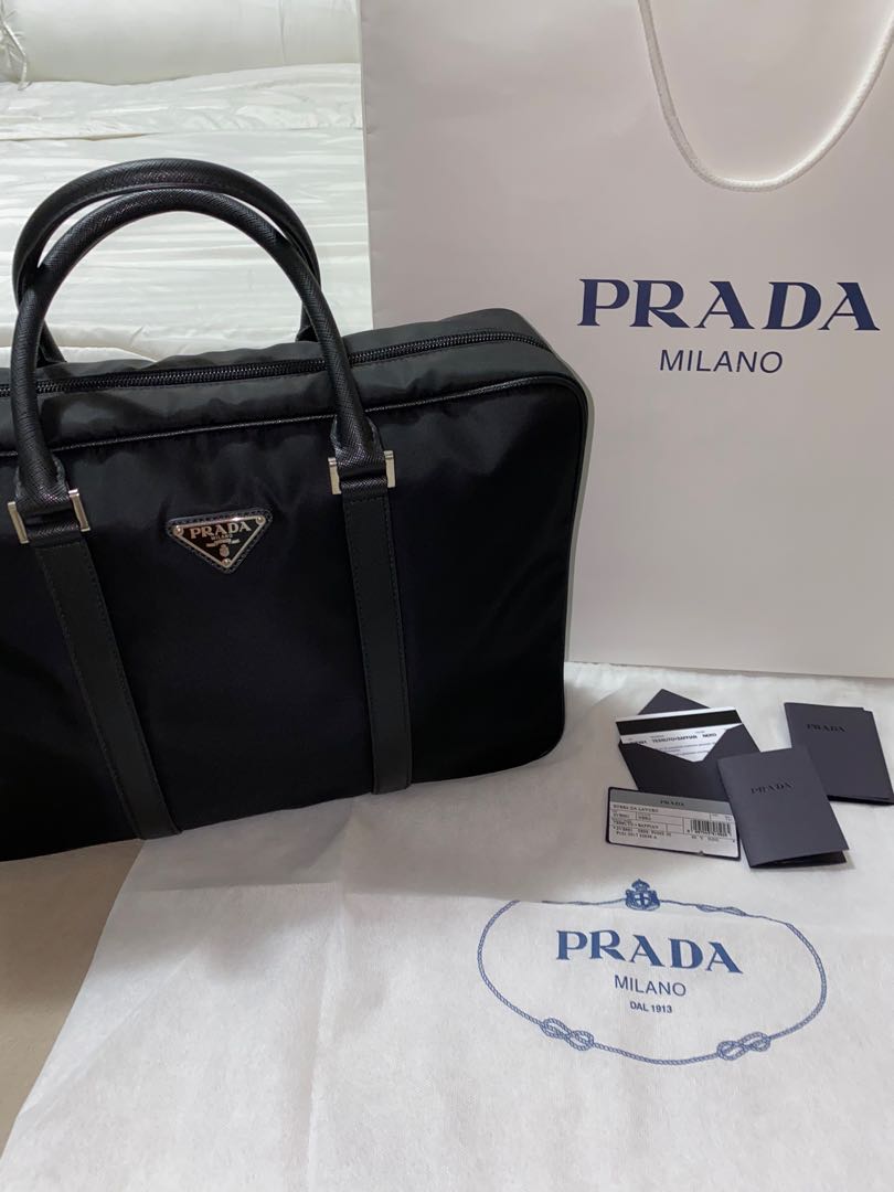 Prada top document bag
