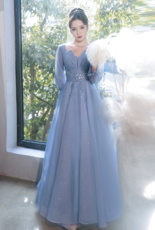 Full sleeve prom clearance dress