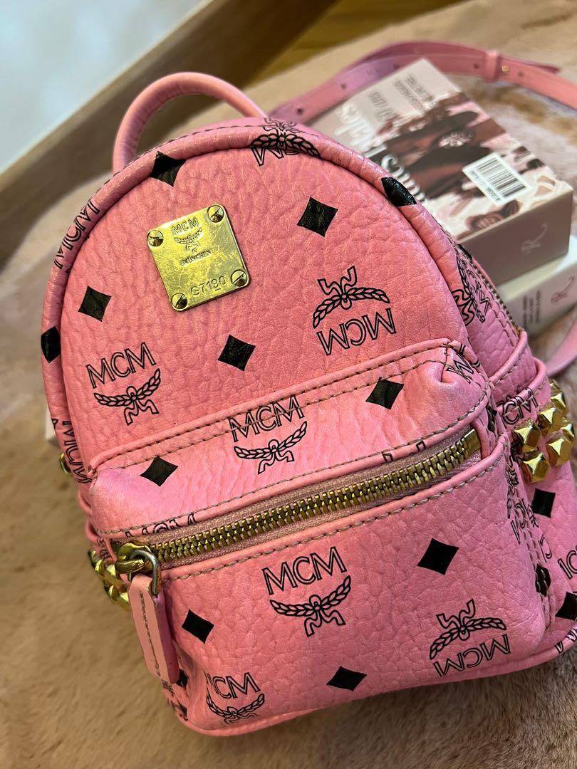 Mcm pink backpack sales mini