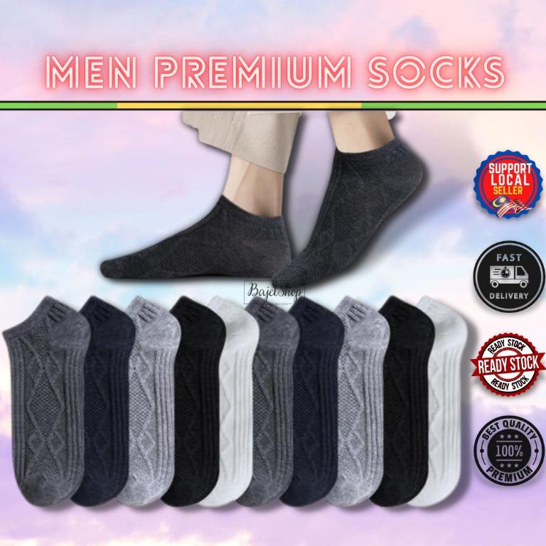 Premium Men Socks Cotton Thick Fashion Men Short Socks Lelaki ...
