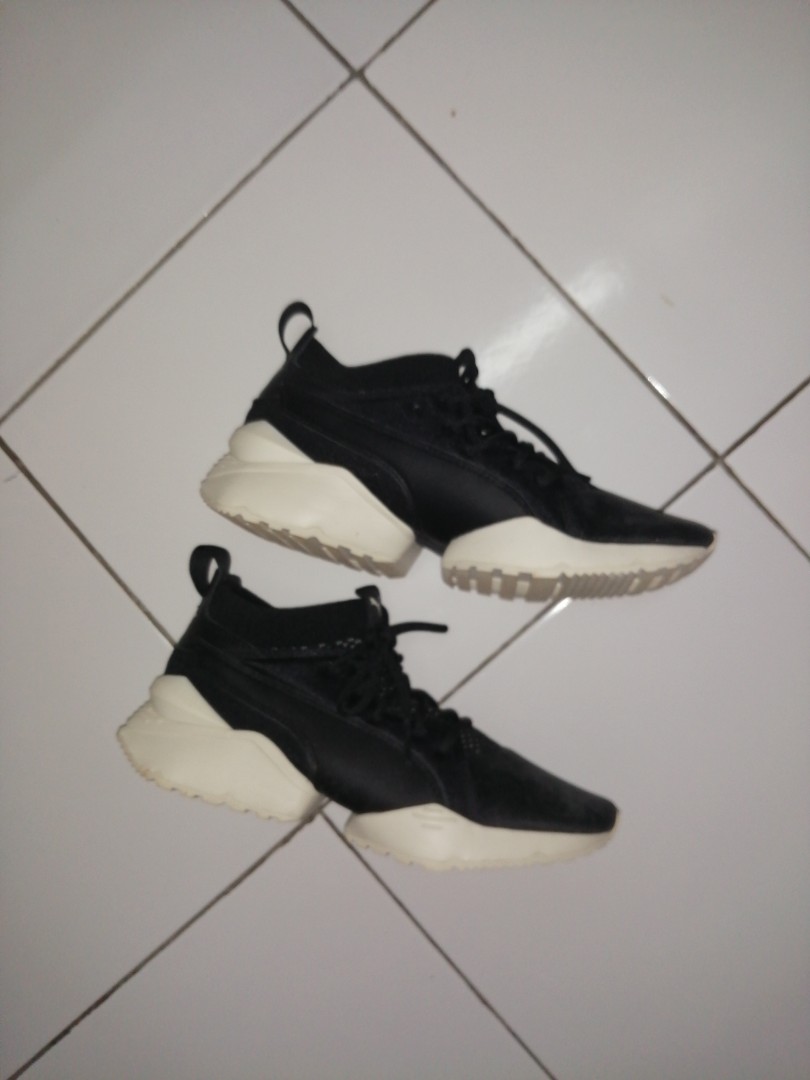 Puma Muse Maia Knit Premium Women s Black Whisper White 4UK Women s Fashion Footwear Sneakers on Carousell