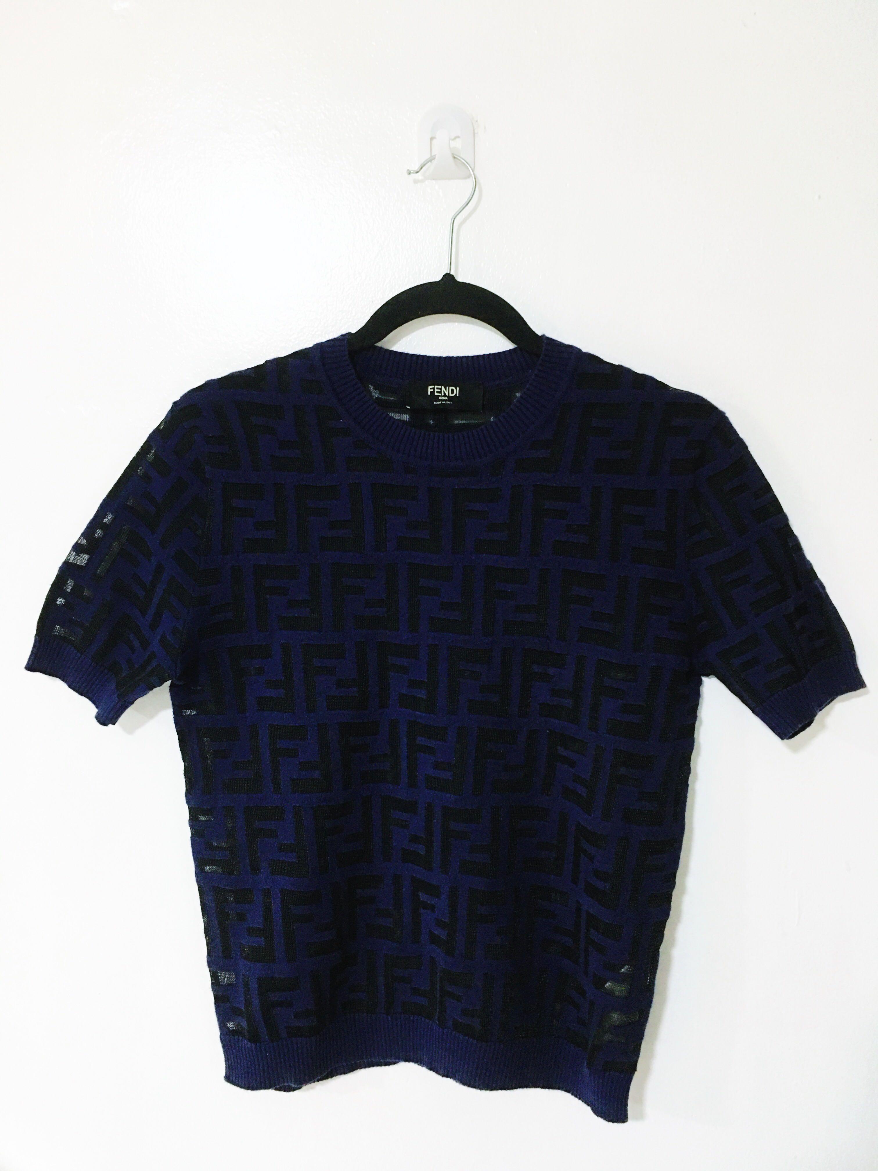RARE Fendi Zucca Monogram Sheer Top Luxury Apparel on Carousell