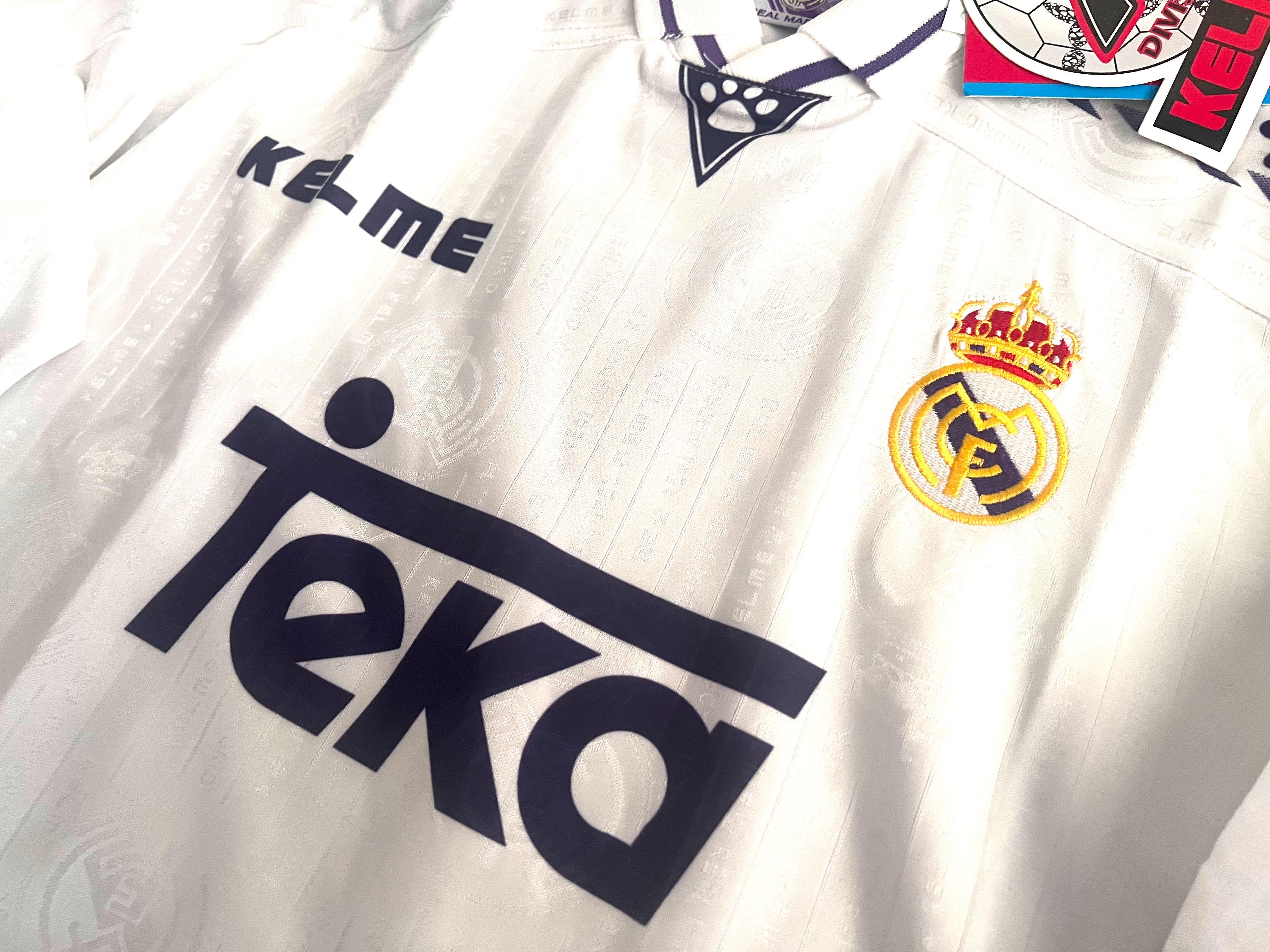 REAL MADRID 1996 KELME AUTHENTIC PLAYER JERSEY - RAUL GONZALEZ #7 BNWTS (Category: Tshirts & Polo Shirts) located in Singapore. Submitted by sportscorner (Listing ID 1144253971, Image 2). Description: REAL MADRID 1996 KELME AUTHENTIC PLAYER JERSEY - RAUL GONZALEZ #7 BNWTS More than 35 years of original Real Madrid AUTHENTIC Player Jersey. Size : Large Rare piece of gem for all collectors. See to believe it. .