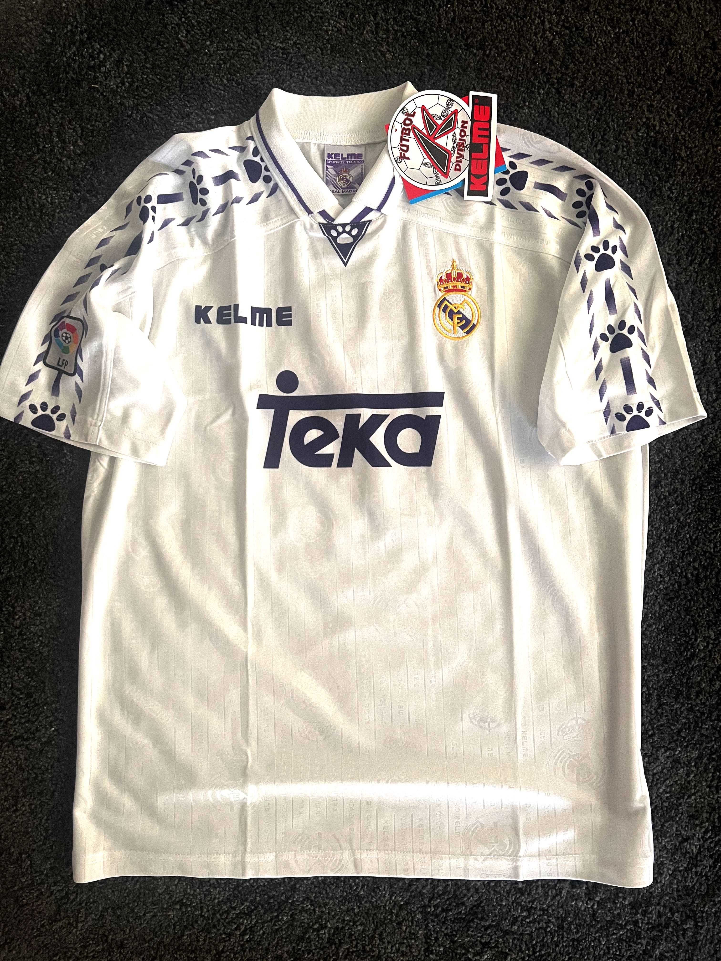 REAL MADRID 1996 KELME AUTHENTIC PLAYER JERSEY RAUL GONZALEZ 7