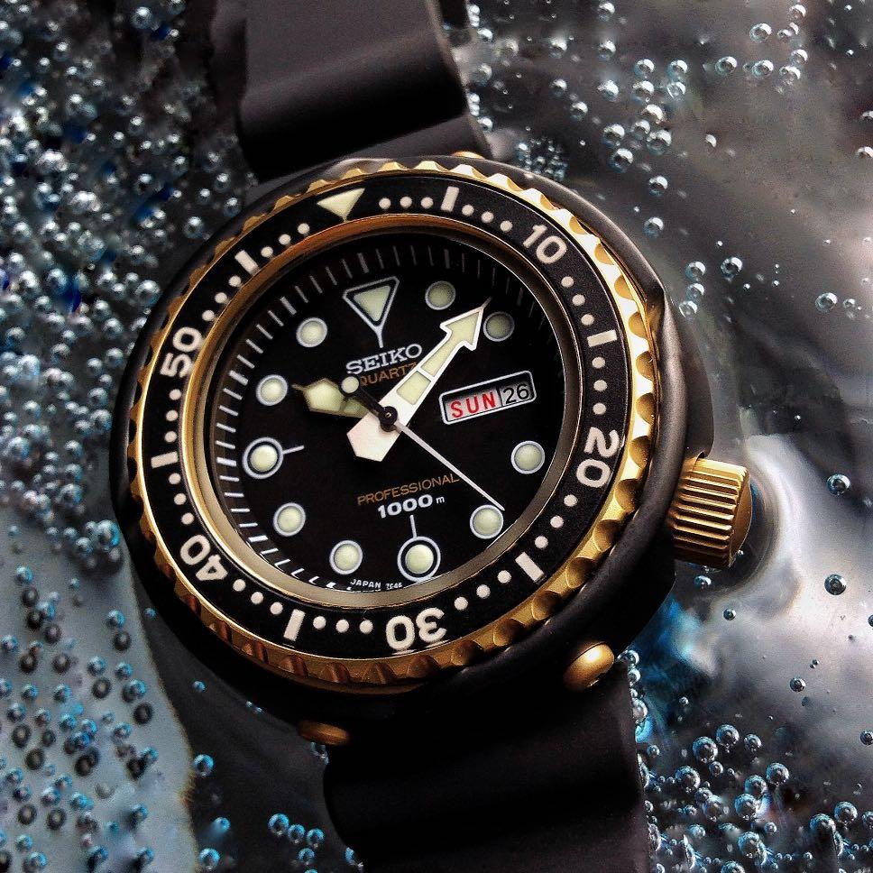 Flash sale Golden Tuna seiko reissue limited edition SBBN040 / S23626J1  marine master, Luxury, Watches on Carousell