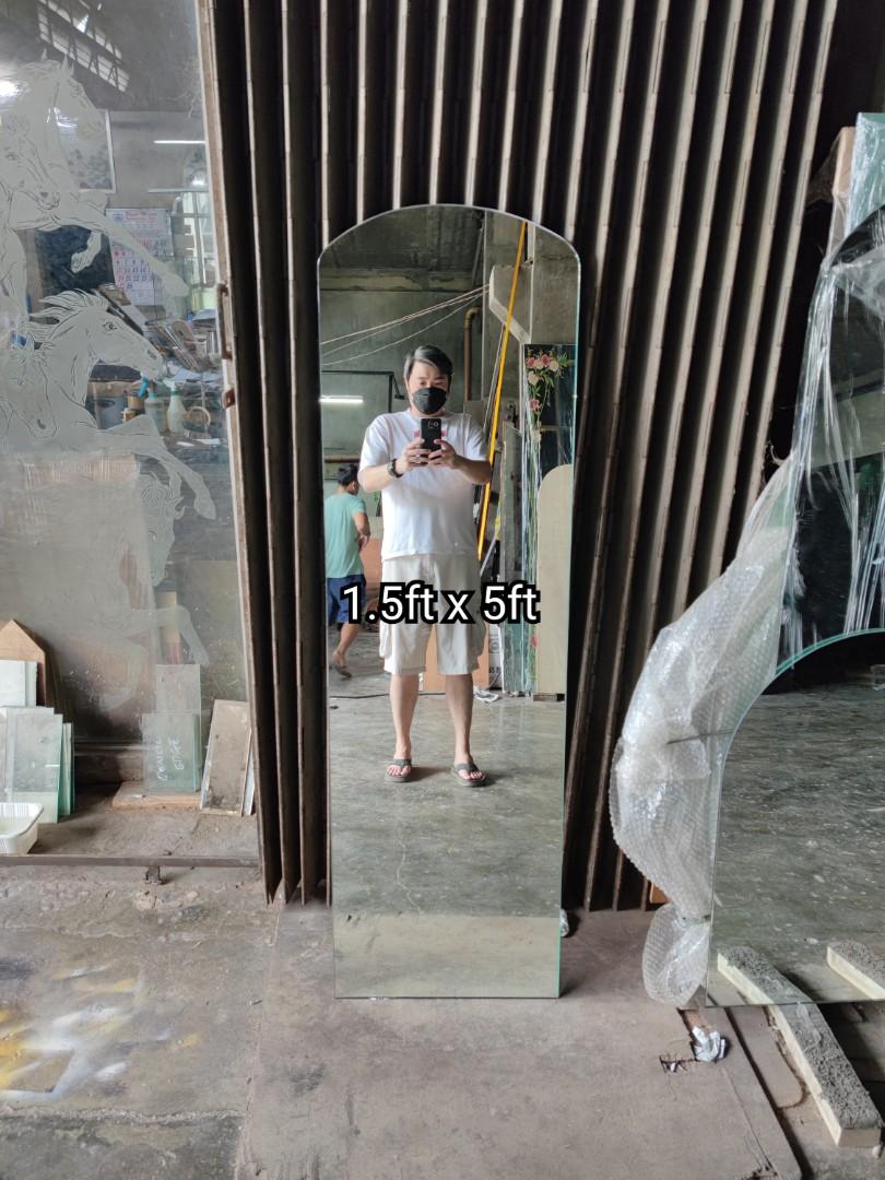 Semi Arc frameless mirror (Category: Mirrors) located in Malabon City. Submitted by mirrors.ph (Listing ID 1144319359, Image 1). Description: Semi Arc frameless mirror using 6mm thick copper free lead free mirror polished edges. Size: 1.5ft x 5ft P975 Customize sizes and shapes are welcome..