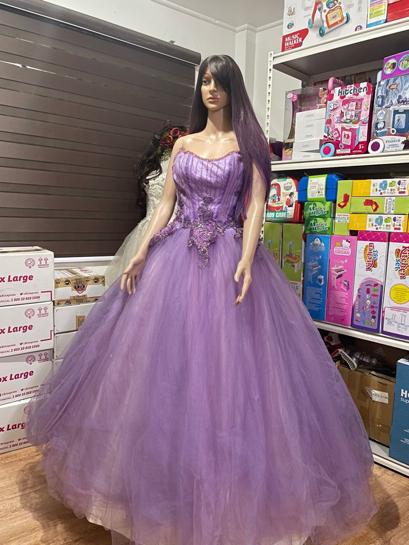 Violet Ball gown with free petticoat, Women's Fashion, Dresses & Sets,  Evening dresses & gowns on Carousell