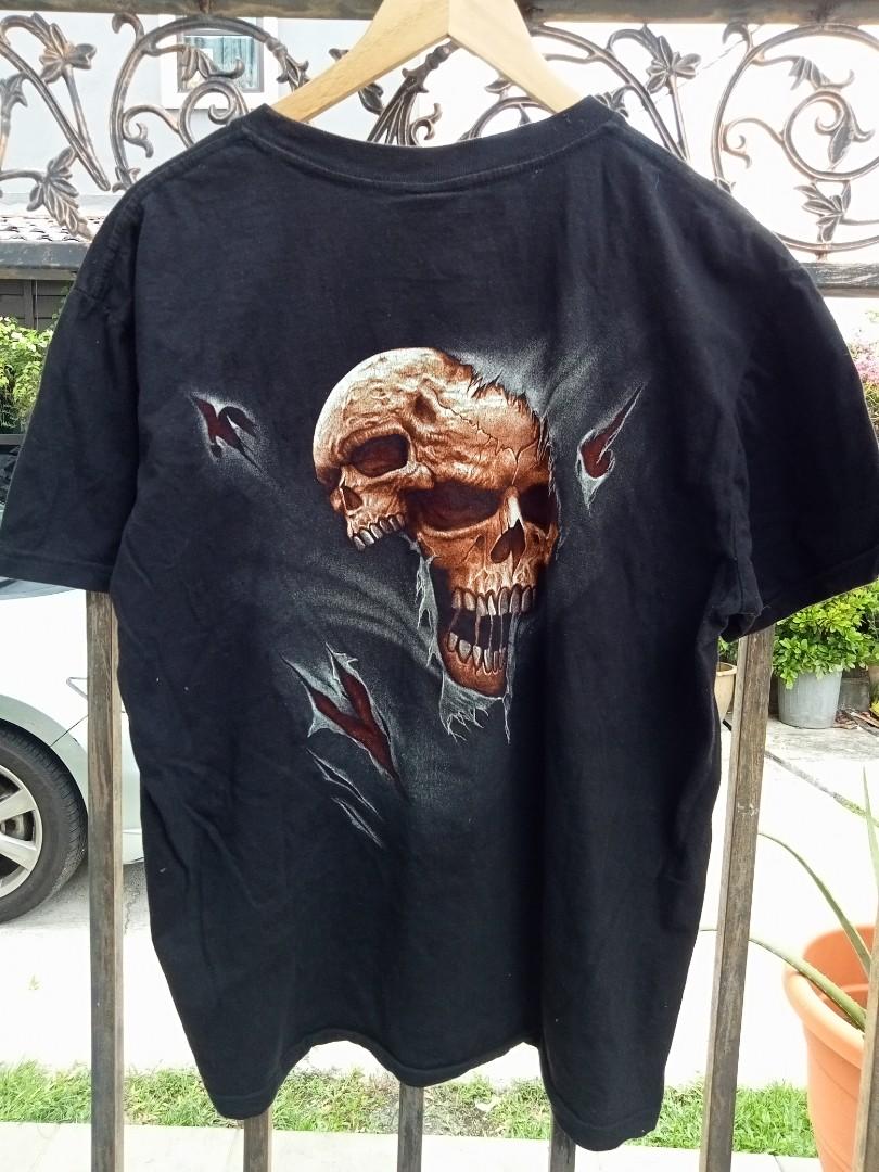 Skull Printed T-Shirt. (Category: Tshirts & Polo Shirts) located in Kuala Lumpur. Submitted by unclejol (Listing ID 1144325996, Image 2). Description: Skull Printed T-Shirt. Size on tag L Pit 22/28.