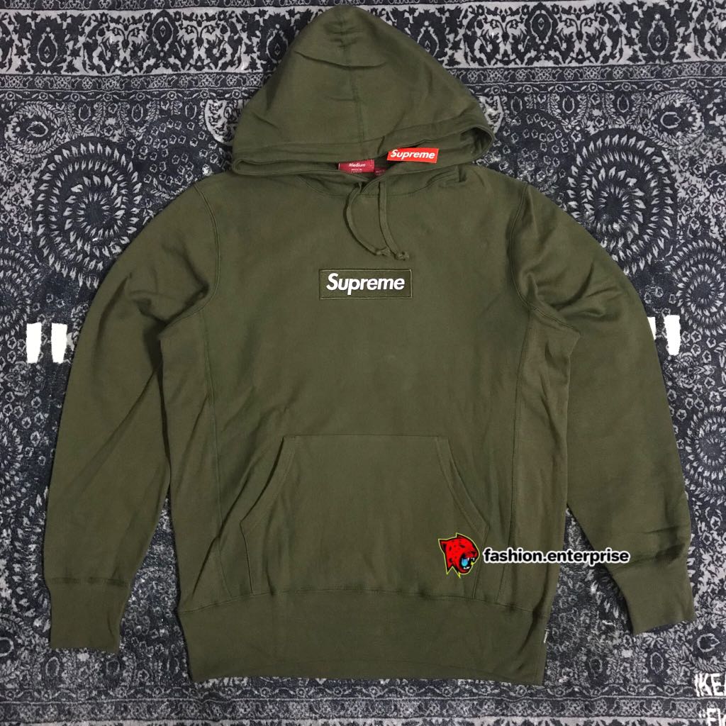 Supreme FW11 Olive Box Logo Hoodie