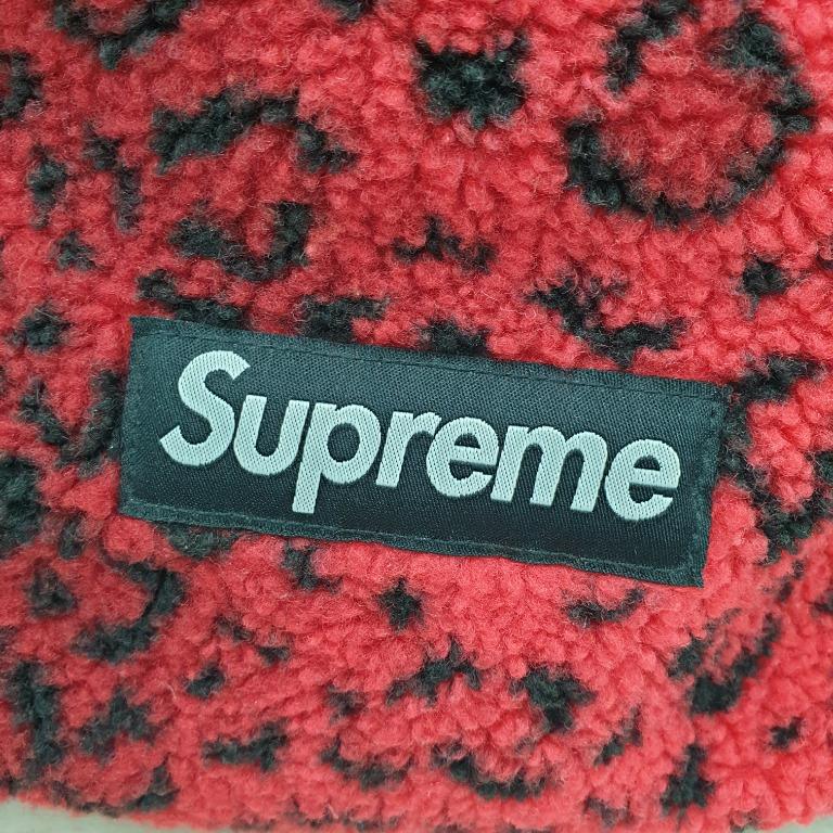 Supreme red leopard fleece discount
