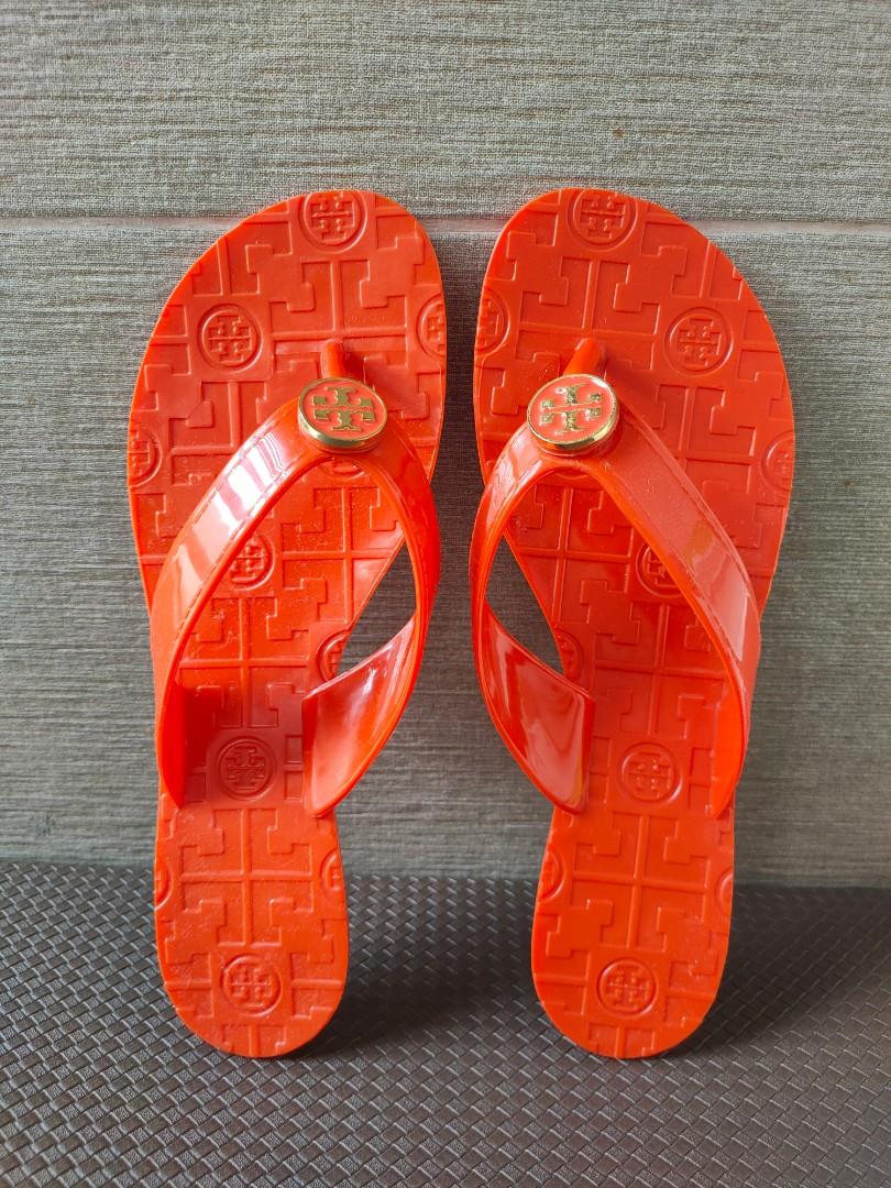 TORY BURCH Jelly Slippers Orange 7M, Women's Fashion, Footwear, Slippers  and slides on Carousell