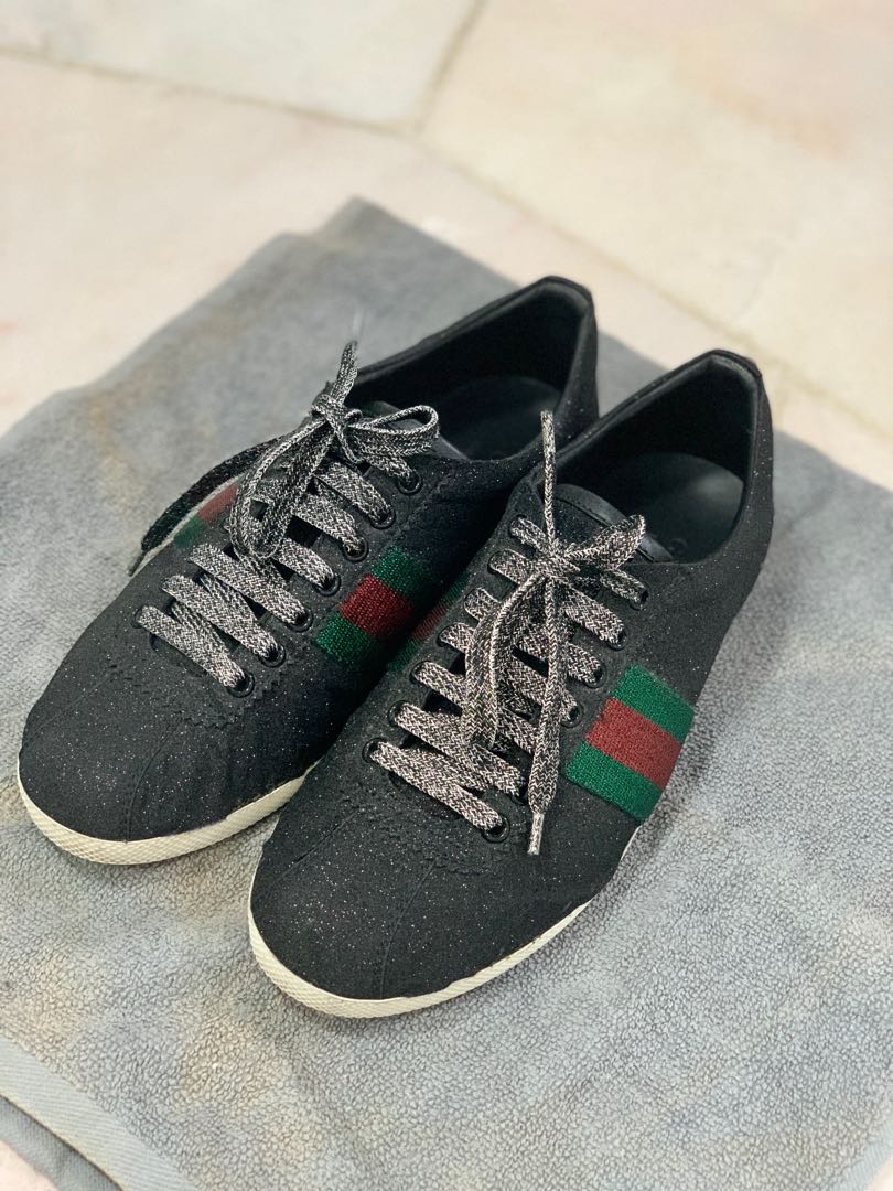 Gucci BAMBI LOW Metallic Black Glitter Sneaker Men s Fashion