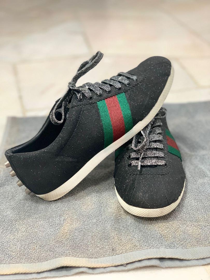 Gucci black discount glitter sneakers