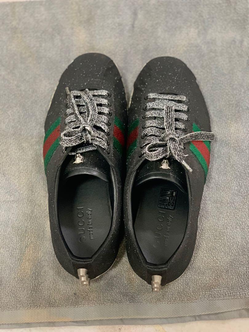 Gucci BAMBI LOW Metallic Black Glitter Sneaker