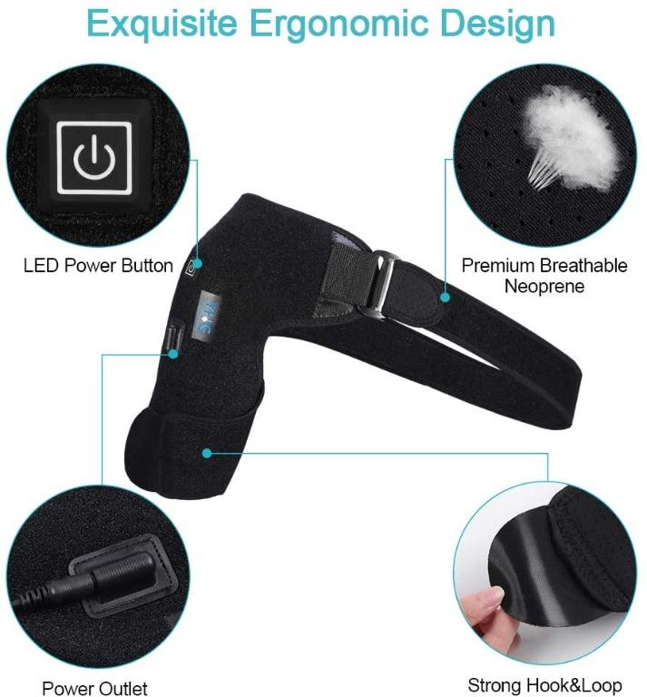 USB 加熱肩帶可緩解疼痛和緩解壓力適合冷熱療法USB Heating Shoulder Wrap for Pain Relief and  Relaxing Stress Suitable for Heat and Cold Therapy, 健康及營養食用品, 按摩紓緩用品