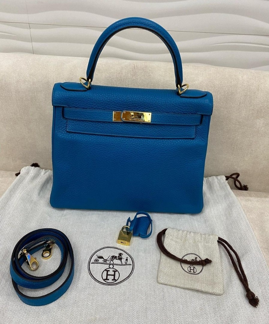 Hermes Kelly 28 Clemence Etoupe GHW Stamp Squared Q