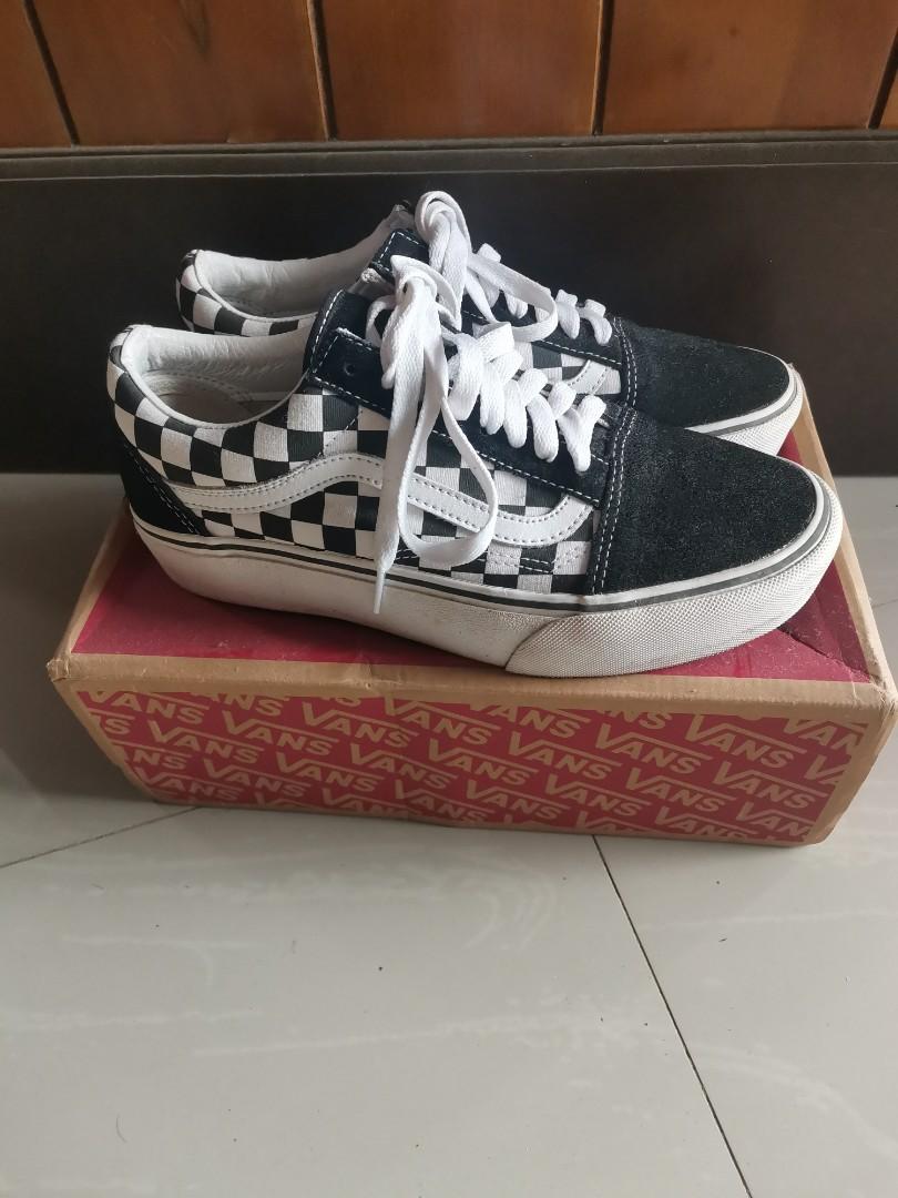 Old skool platform checkerboard sales